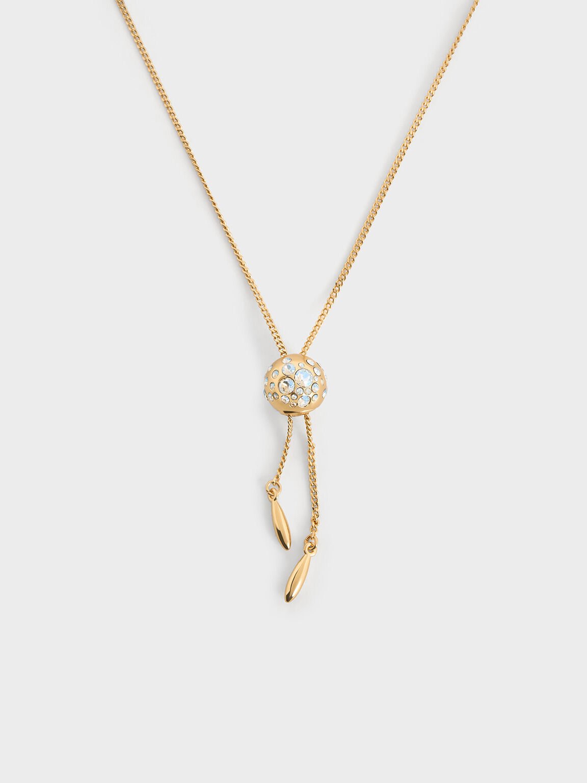 Reverie Crystal Ball Slider Necklace, Gold, hi-res