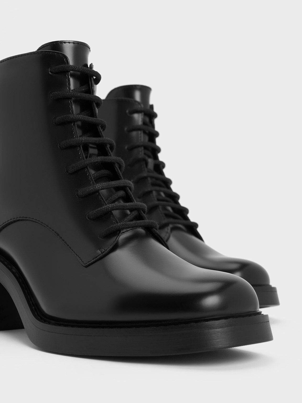 Lace-Up Ankle Boots - Black Box