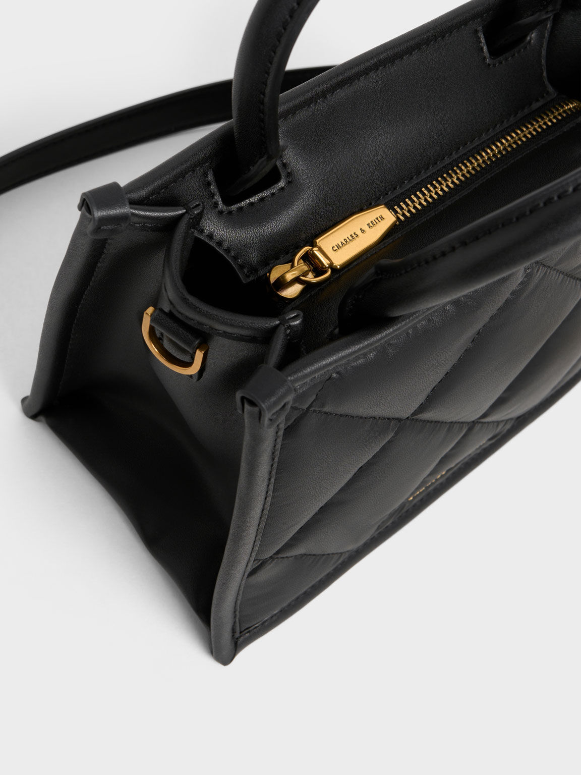 Celia Quilted Tote Bag, Black, hi-res