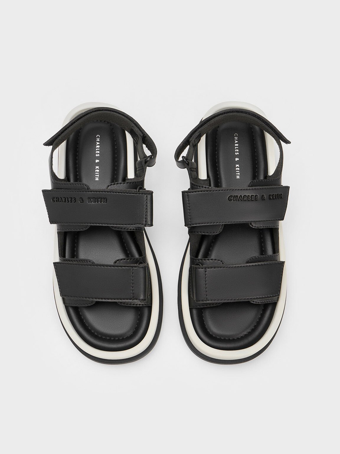 Jong Centrum Interactie Black Buckled Sports Sandals - CHARLES & KEITH US