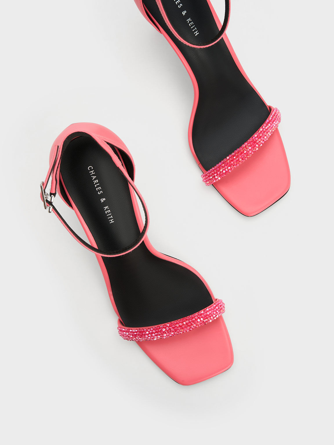 NEW GANNI Embroidered Square Toe Beaded Sandals Slides Shoes Pink Black 38  / 8 | eBay