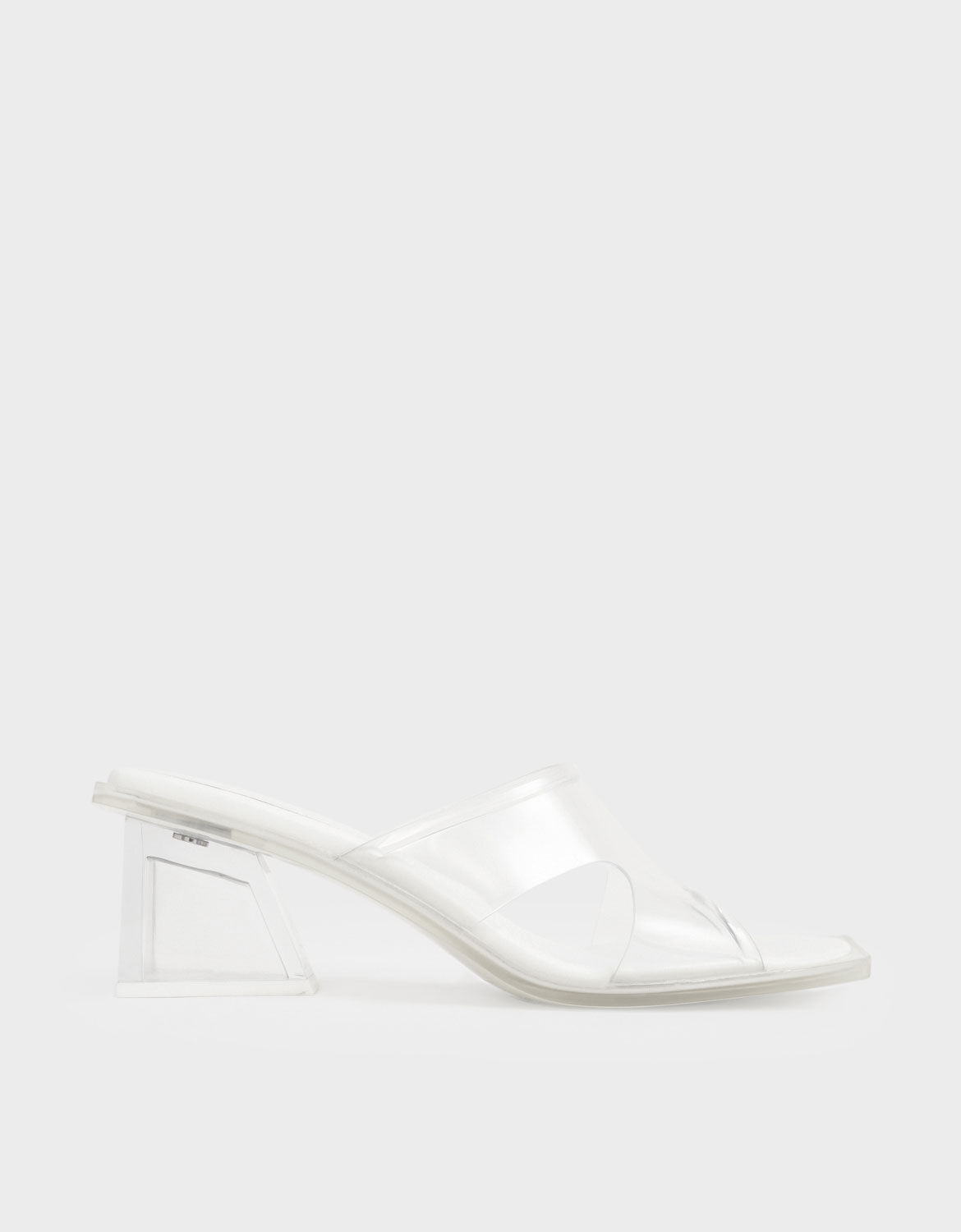 lucite heel mules