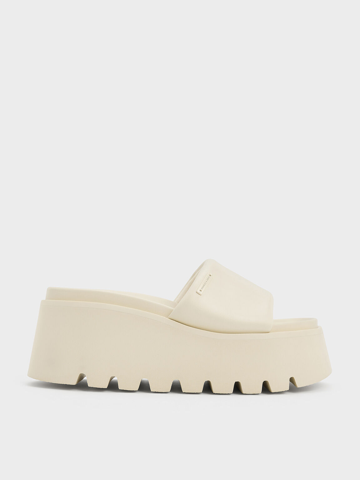 Puffy-Strap Flatform Sandals, Chalk, hi-res