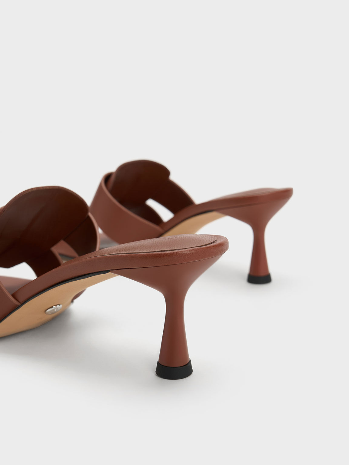 Dark Brown Trichelle Interwoven Leather Spool Heel Mules - CHARLES