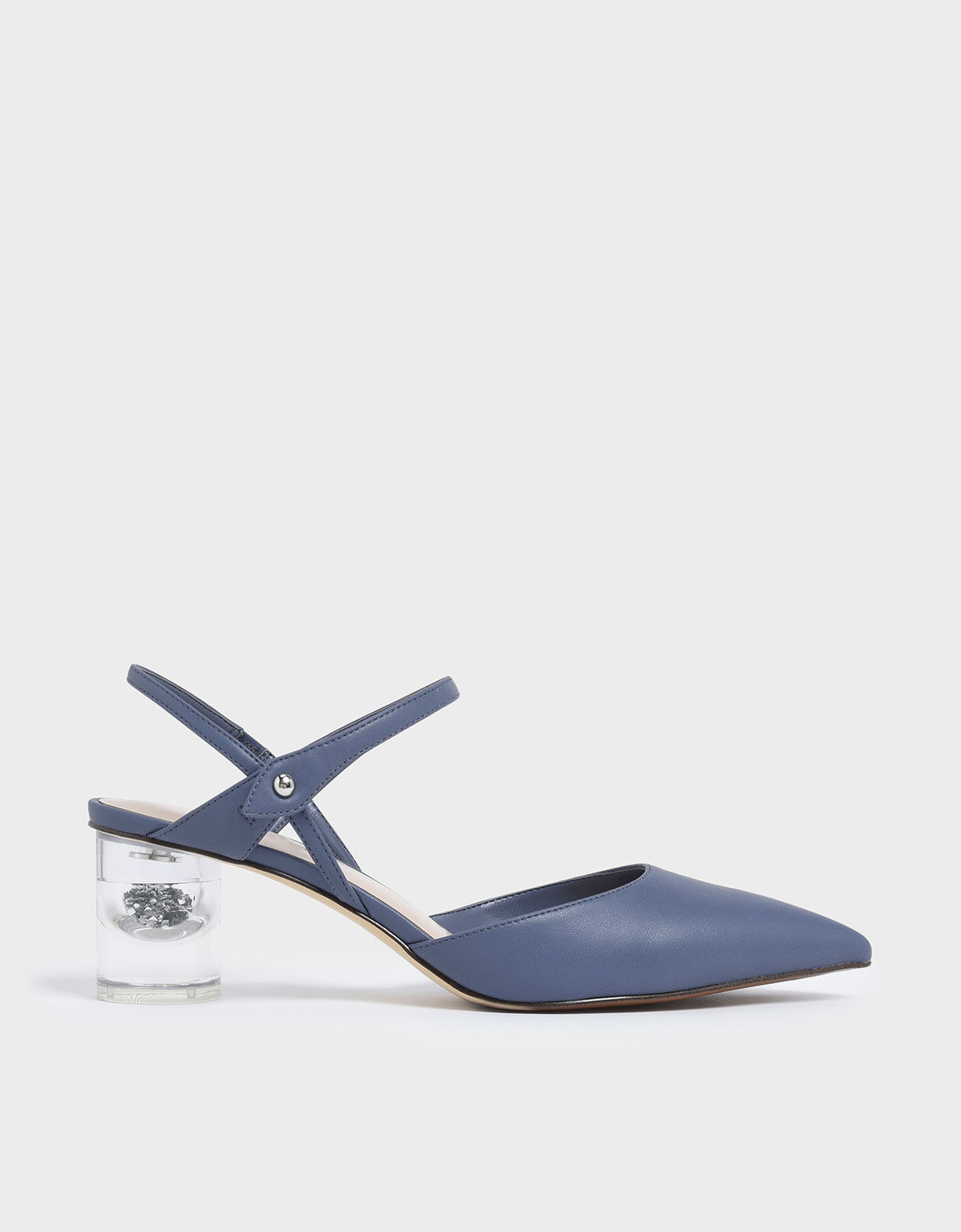 Blue Pointed Toe Lucite Heel 