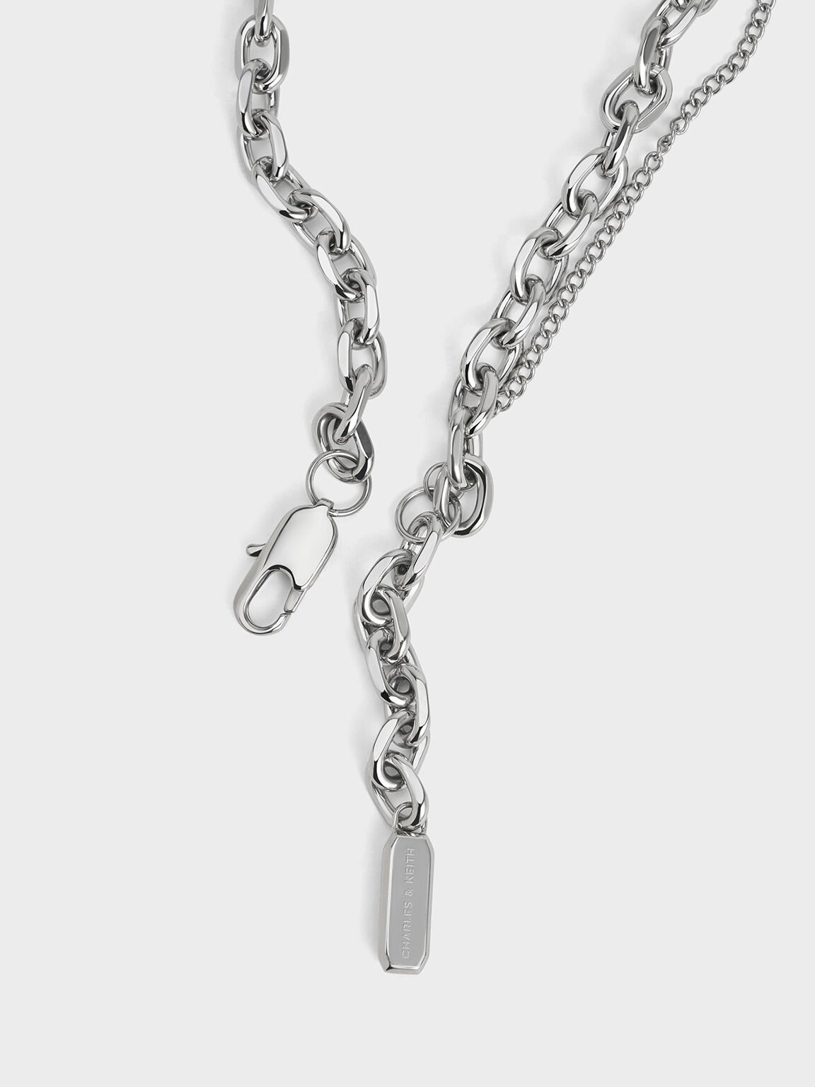 Keziah Double Chain-Link Choker Necklace, Silver, hi-res