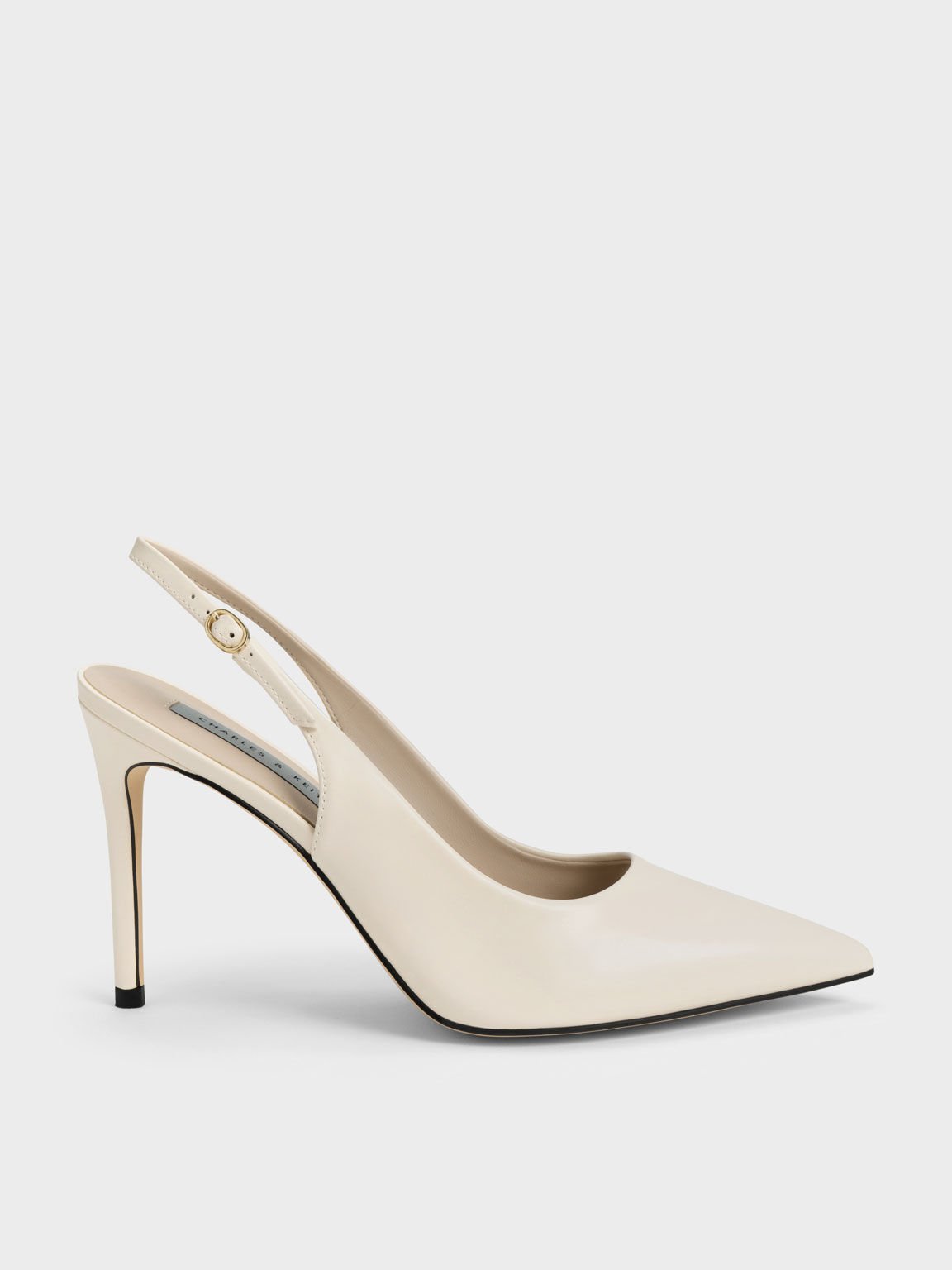 Chalk Stiletto Heel Slingback Pumps - CHARLES & KEITH HK