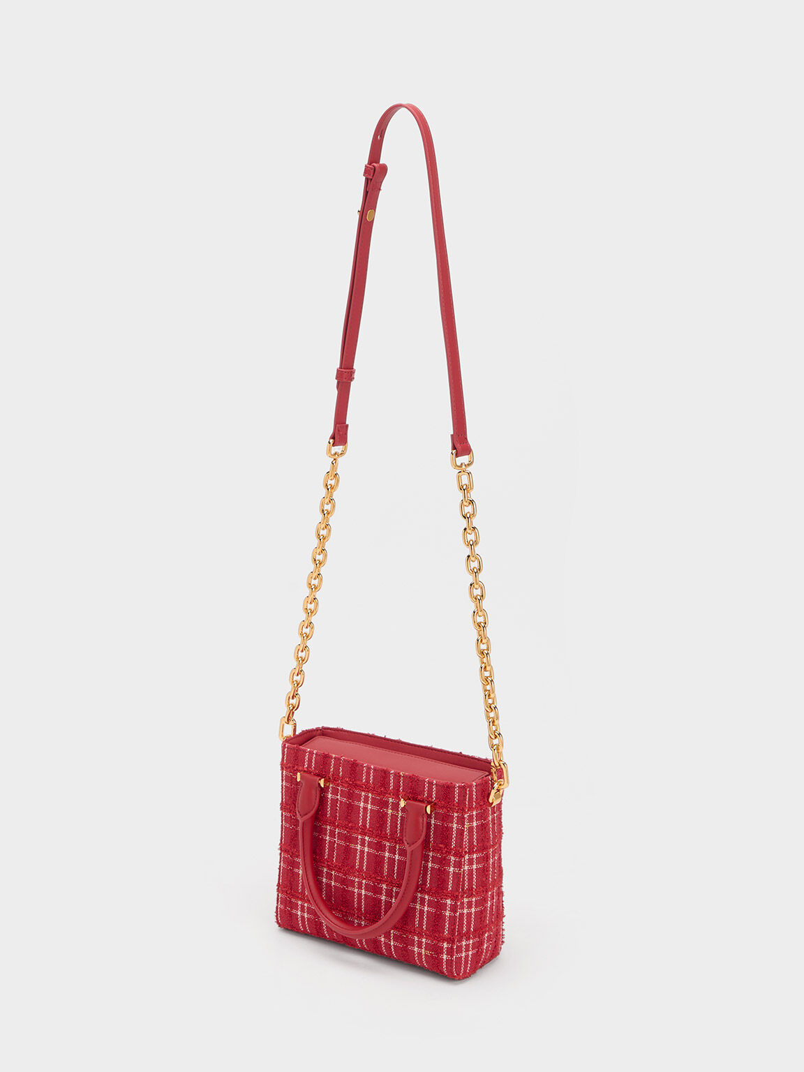 Red and white sale tote bag