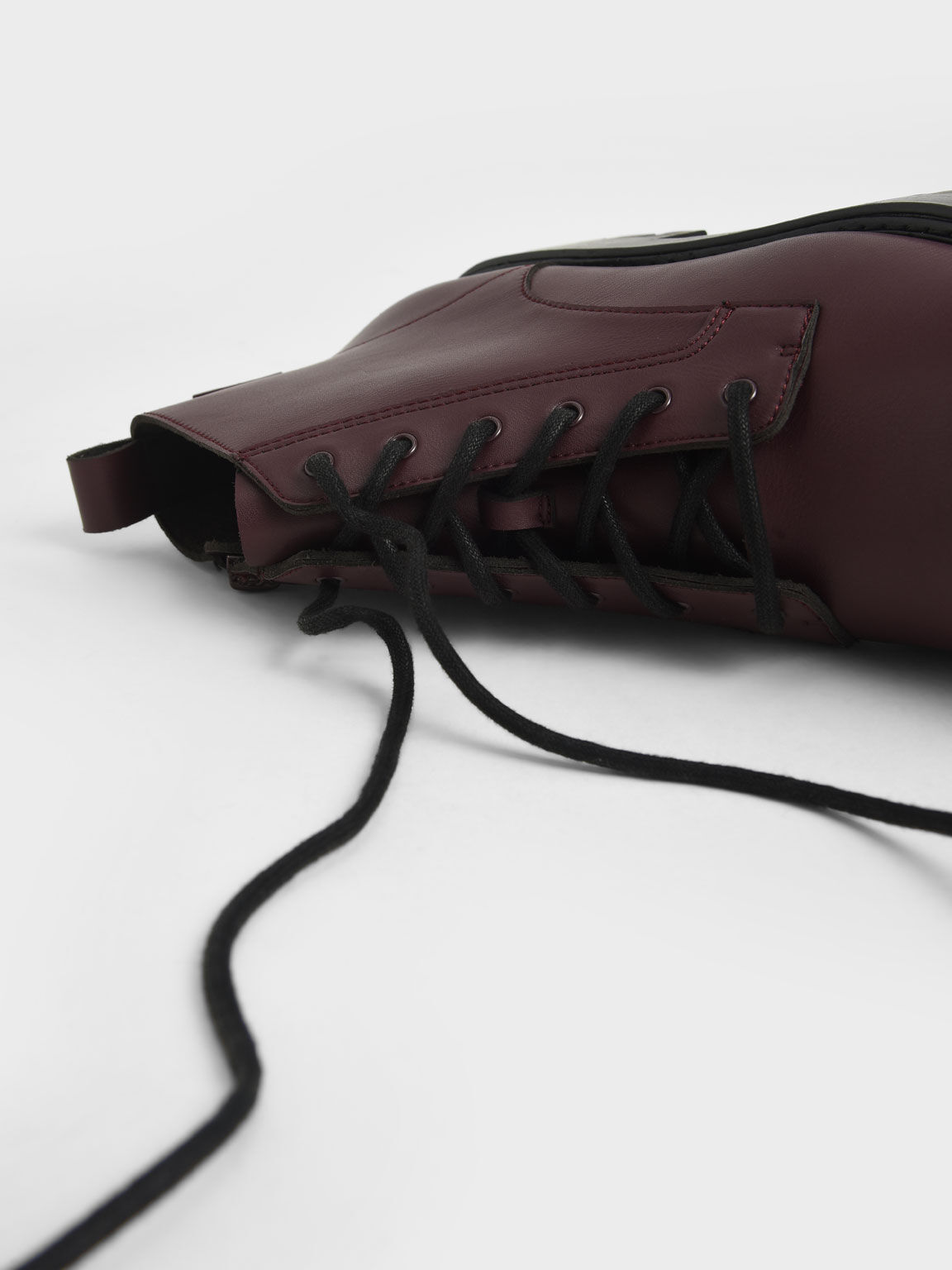 Commute Lace-Up Chunky Ankle Boots, Burgundy, hi-res