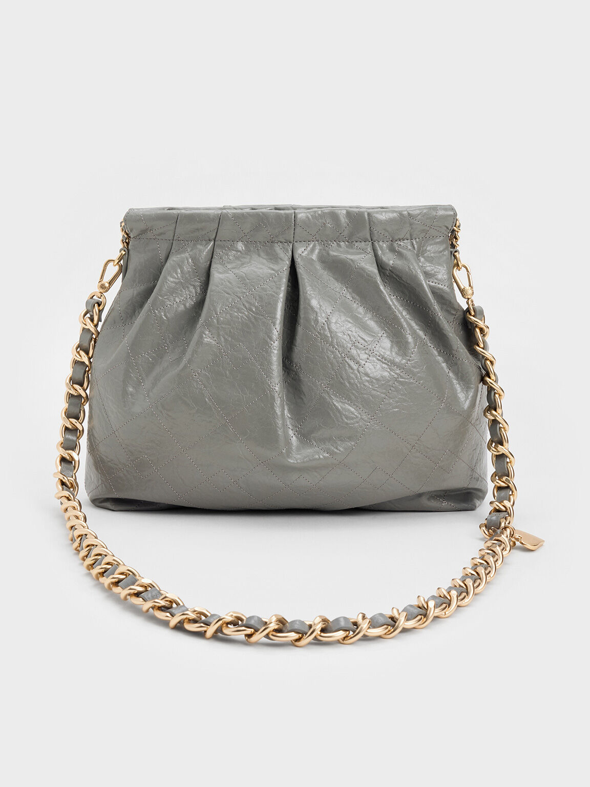 Bolso hobo Duo con doble cadena, Gris, hi-res