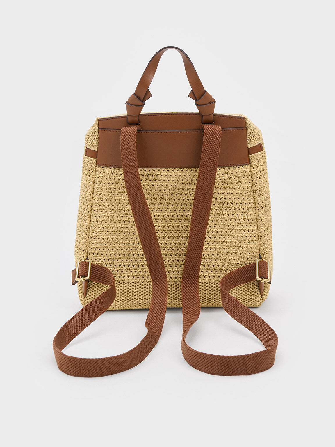 Ida Knitted Backpack, Beige, hi-res