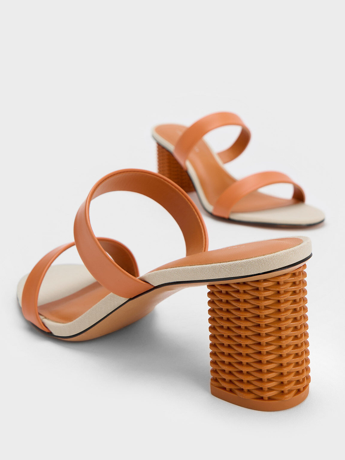 Orange discount stiletto sandals