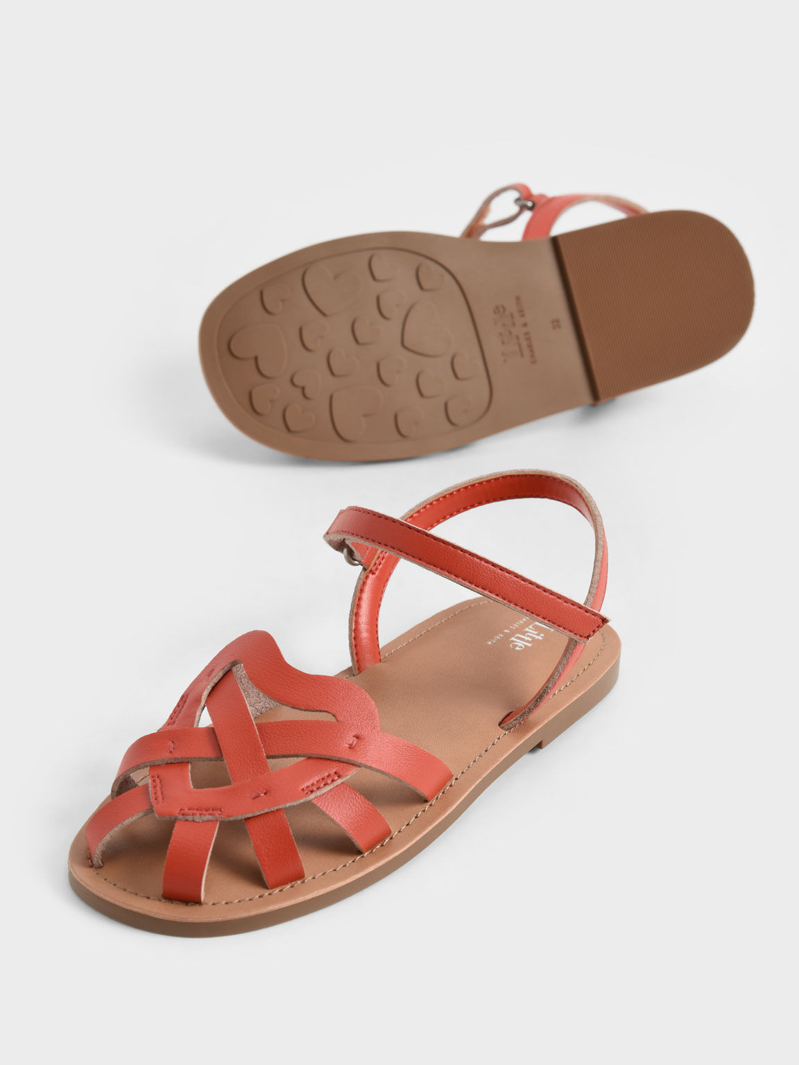 Red 2025 caged sandals