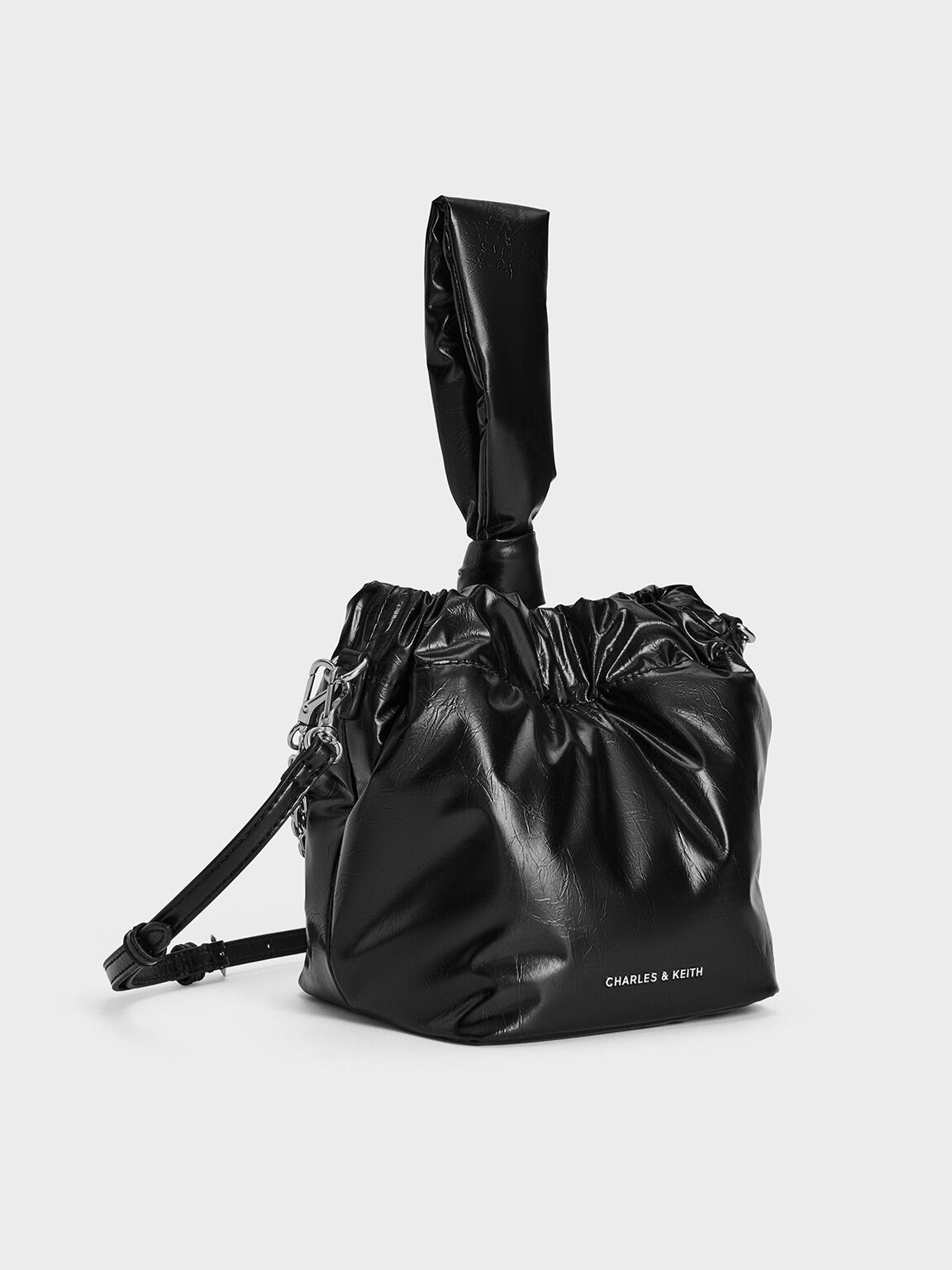 Caia Knotted Dumpling Bag, Noir, hi-res