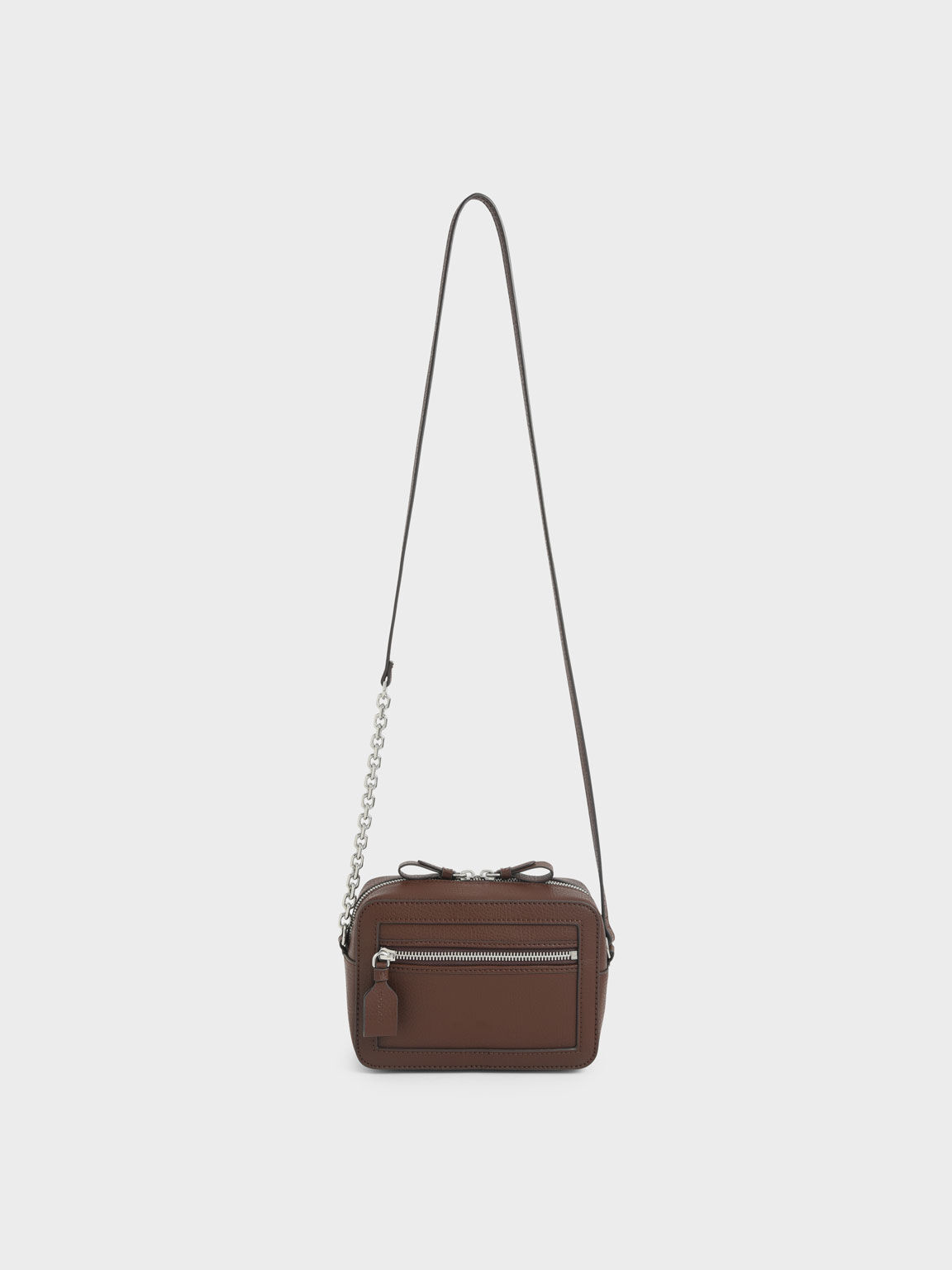 mouggan Collection: Two-Way Zip Box Bag - Dark Brown