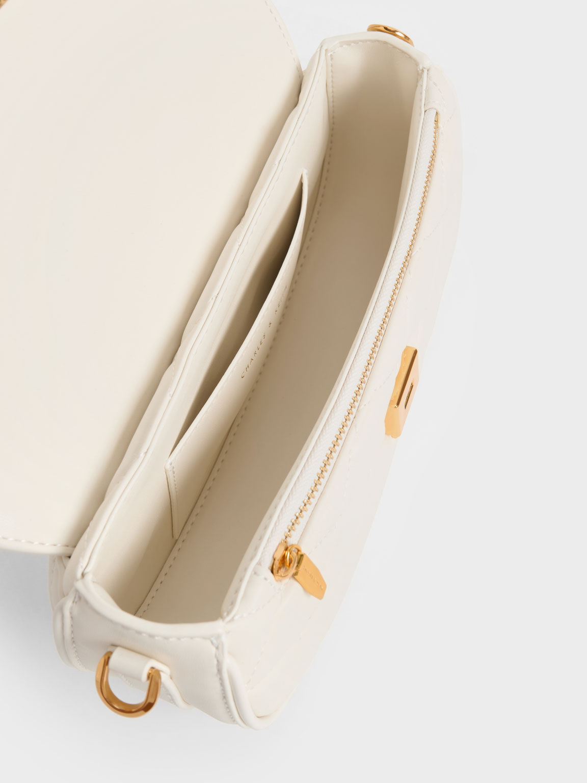 Cream Lillie Curved Chain Handle Bag - CHARLES & KEITH PA