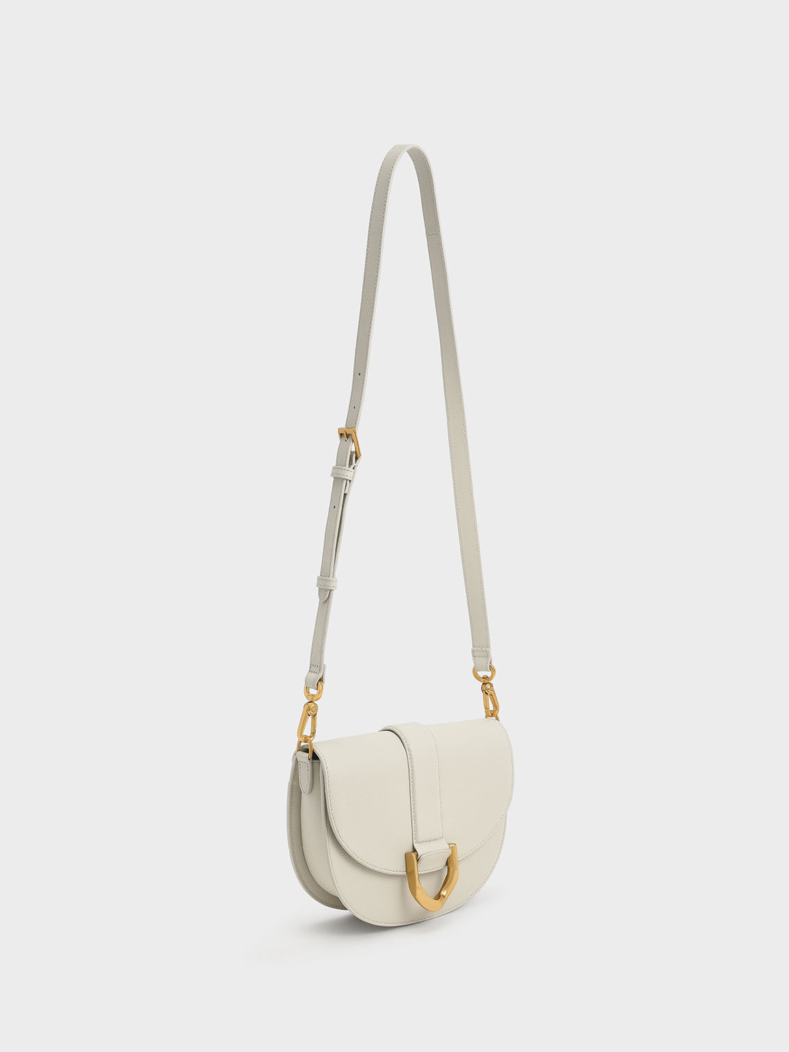 Charles & Keith - Women's Cleona Braided Handle Shoulder Bag, White, L
