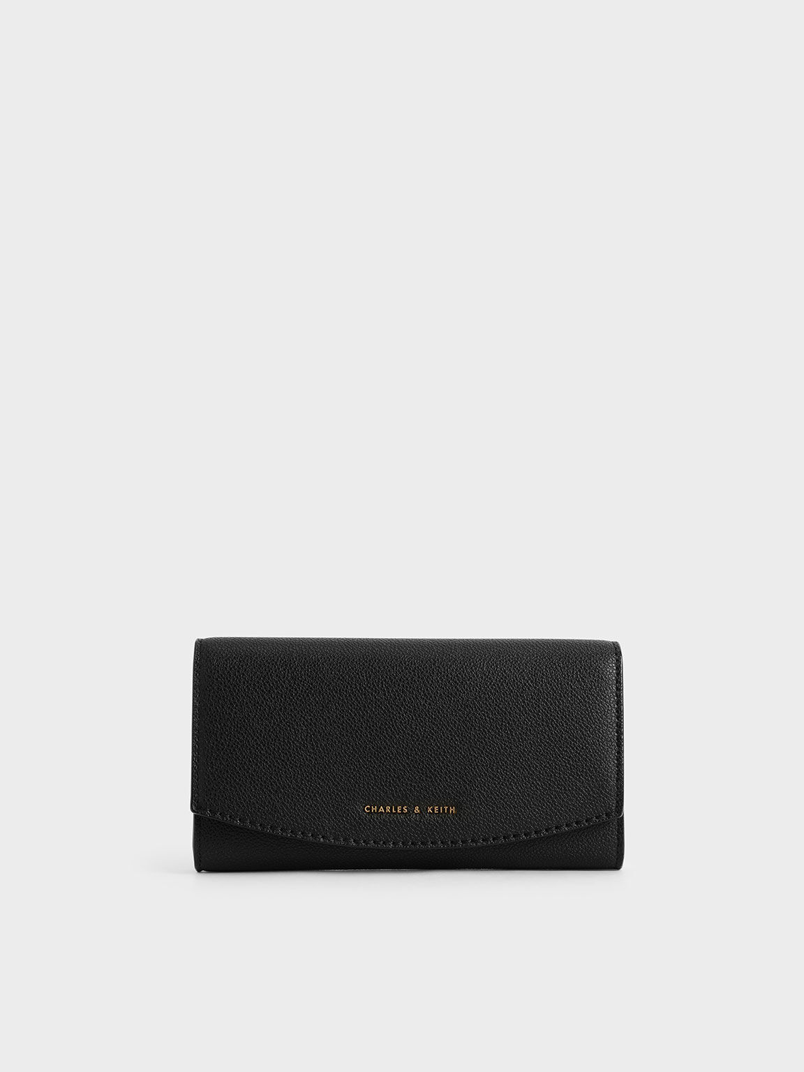 Black Front Flap Long Wallet - CHARLES & KEITH MY