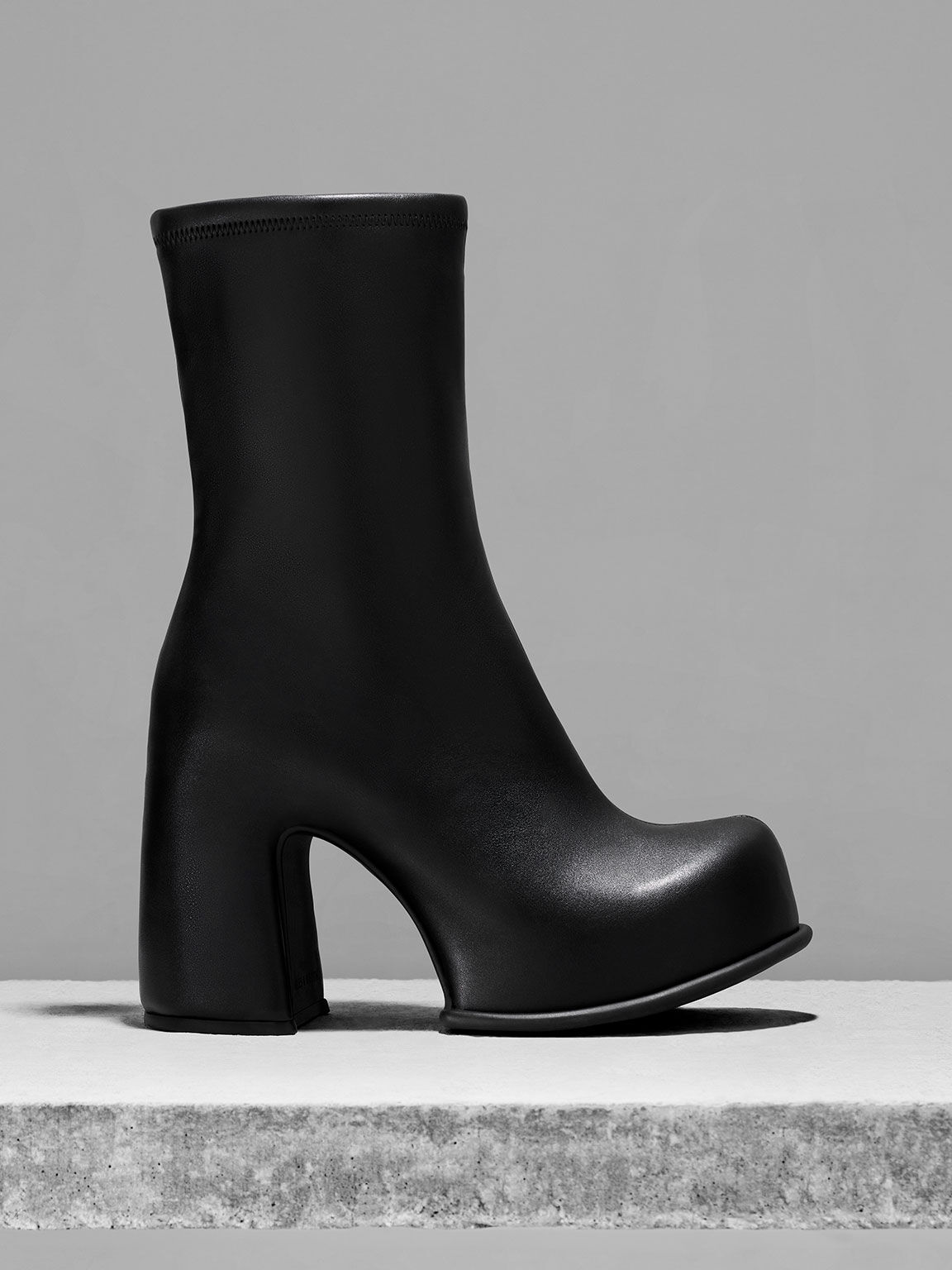 Black Pixie Platform Ankle Boots - CHARLES & KEITH US