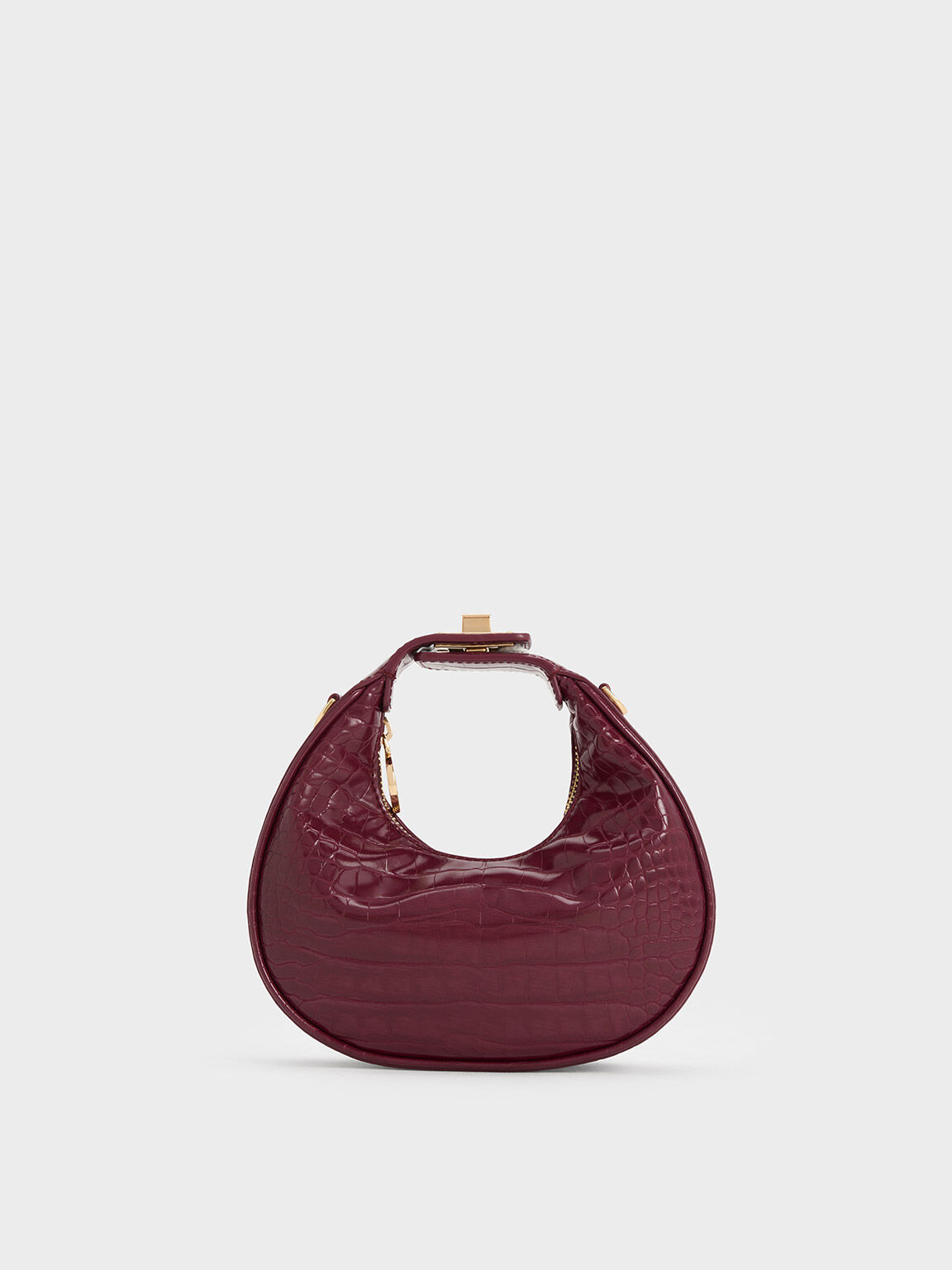 Mini Croc Maroon Shoulder Vegan Bag 