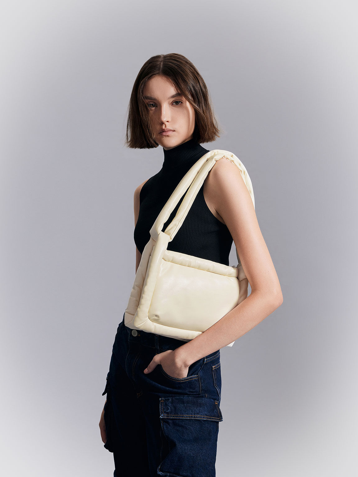 Errya Puffy Crossbody Bag, Cream, hi-res