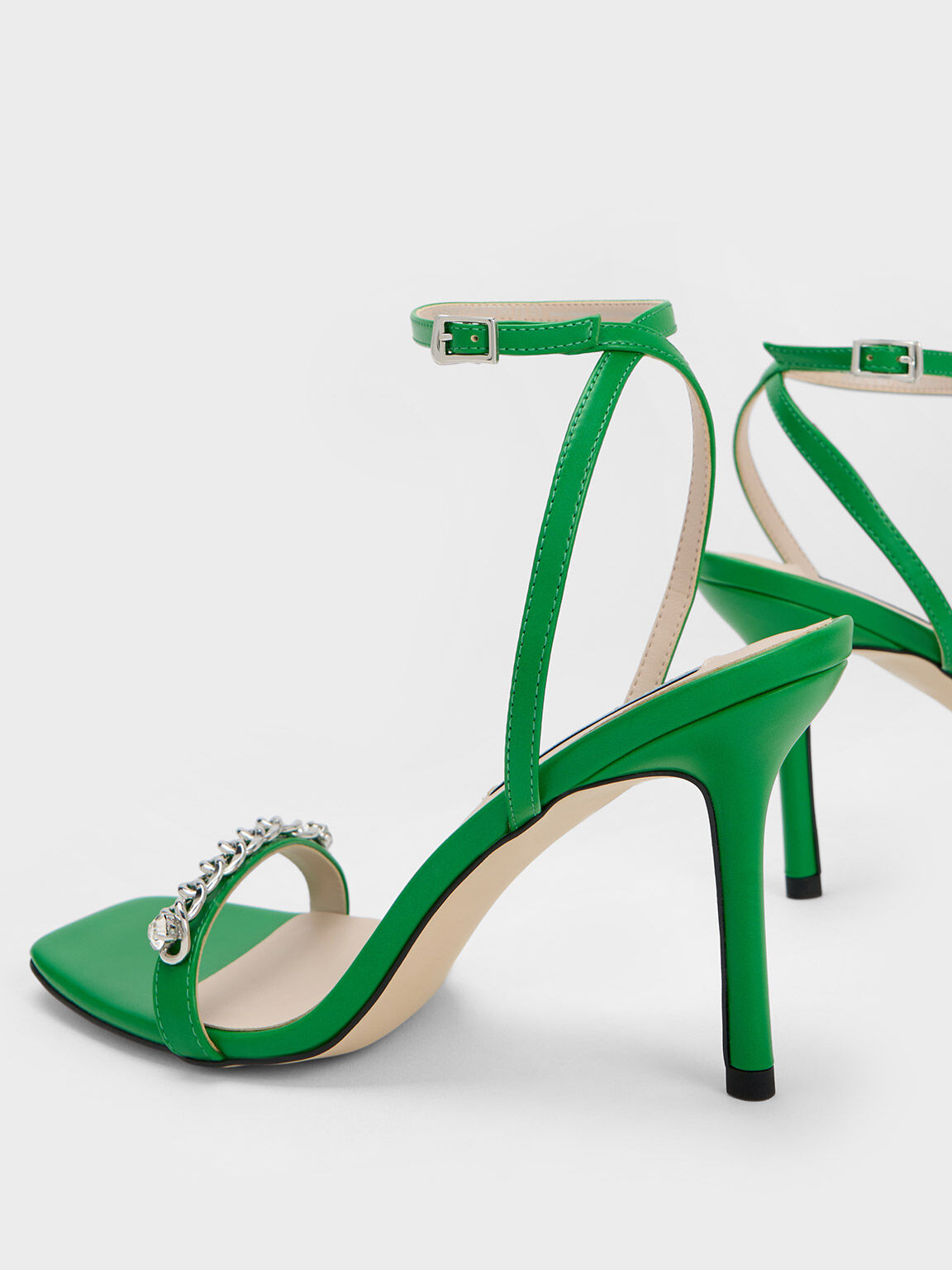 Green and Brown Peep Toe Heeled Sandals · Free Stock Photo