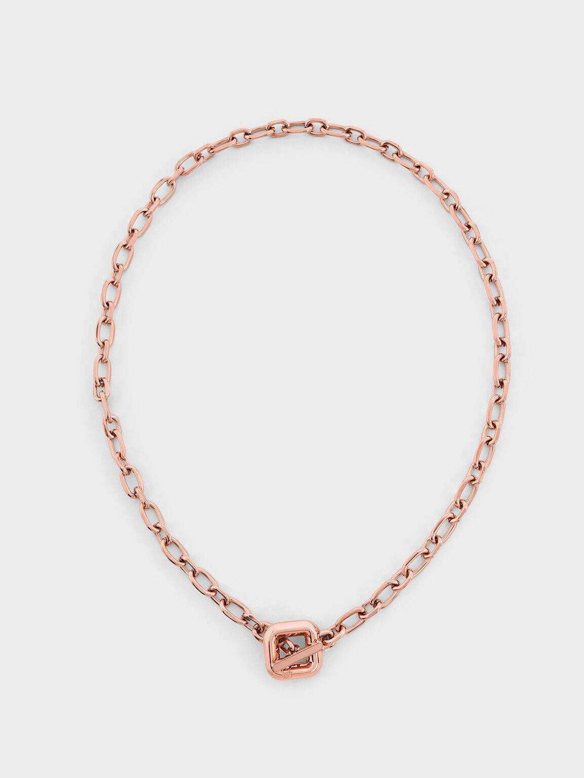 Toggle-Clasp Chain-Link Necklace, Rose Gold, hi-res