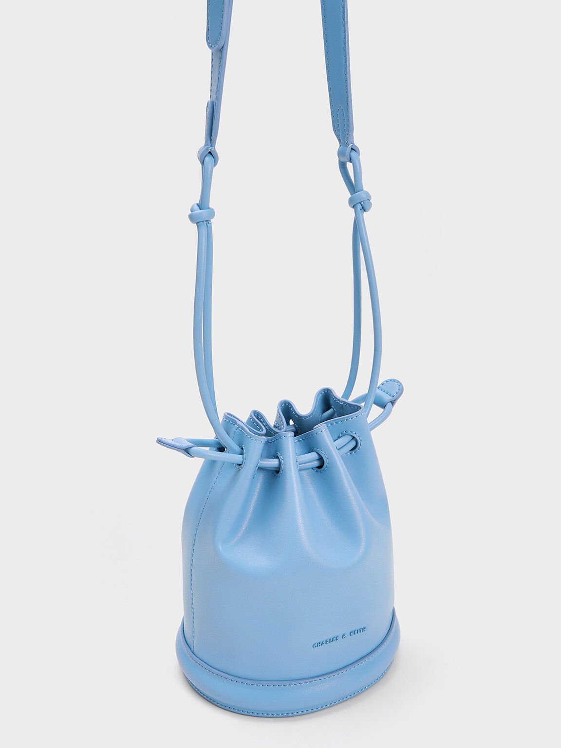 Light Blue Zetta Checkered Bucket Bag - CHARLES & KEITH US