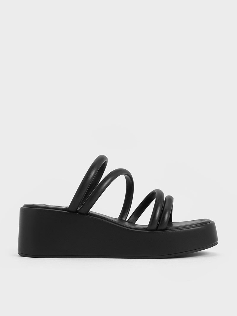 New Look strappy platform sandal in black | ASOS