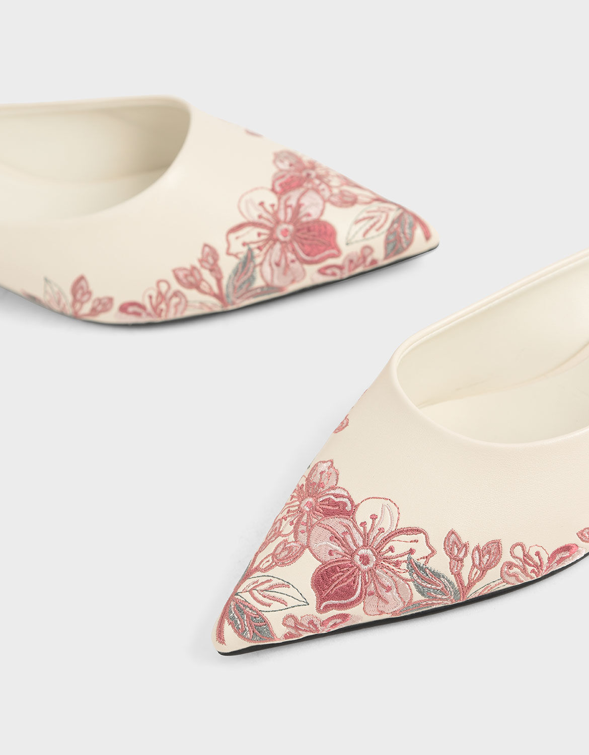 Embroidered Floral Mules