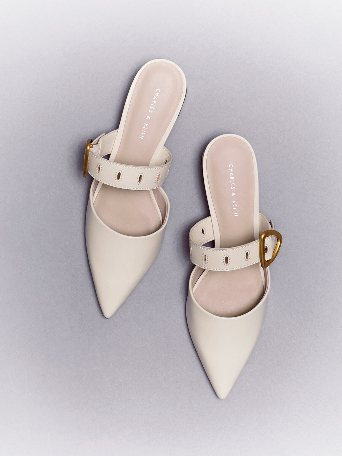 Sepphe Cut-Out Heeled Mules - Cream