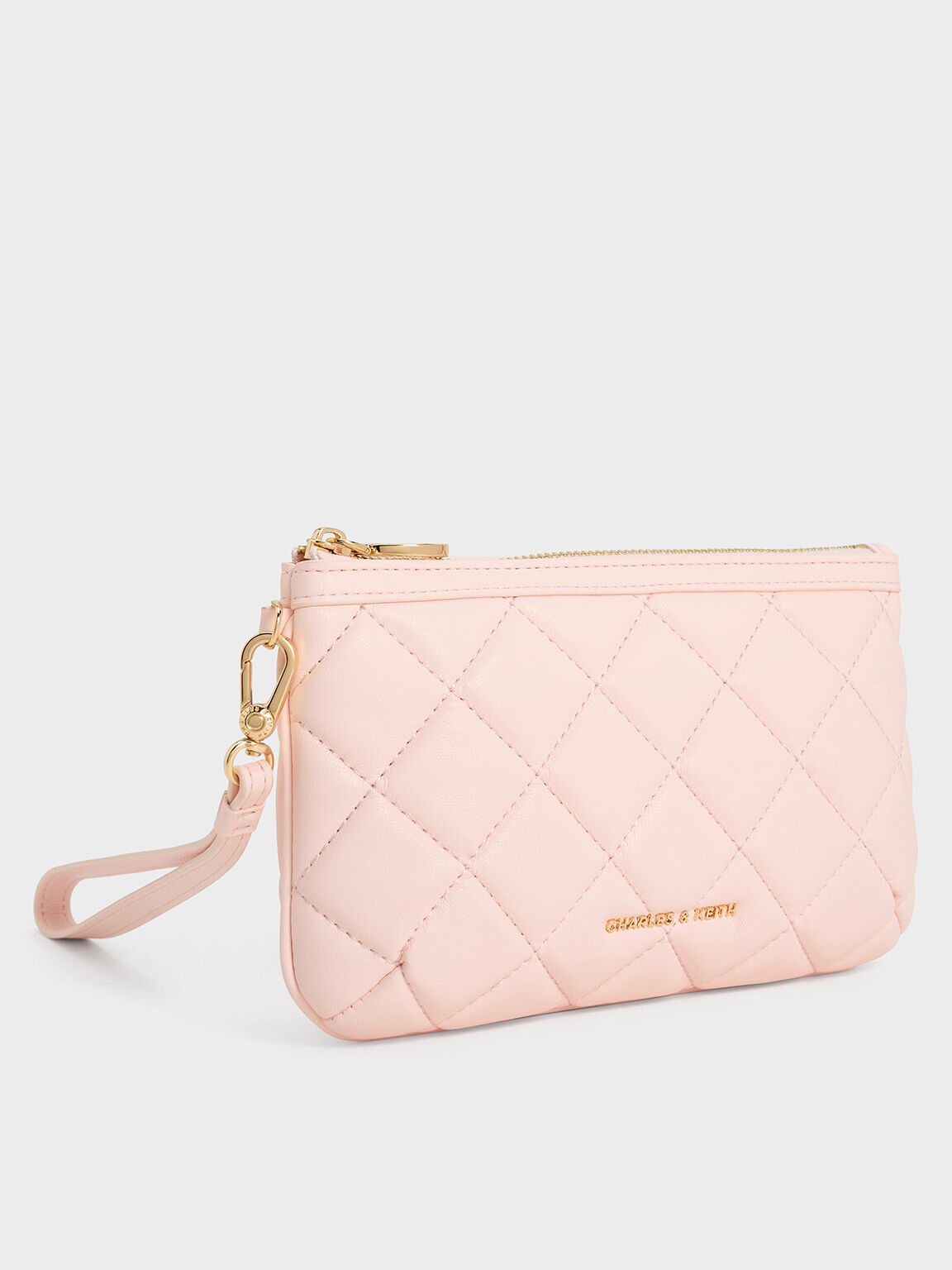 Cressida Quilted Wristlet, Pink, hi-res