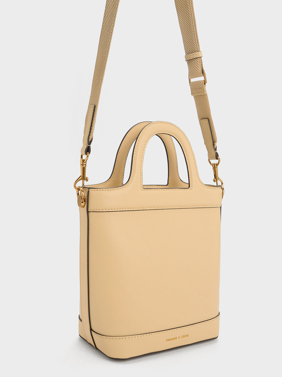 Bronte Top Handle Bucket Bag, Beige, hi-res