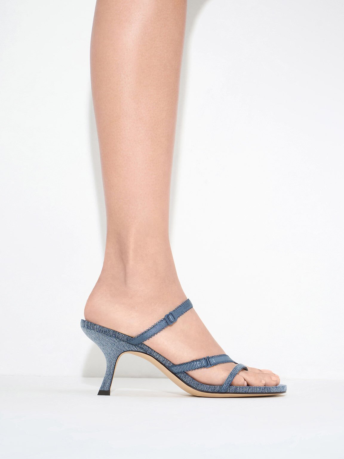 Denim Lace-Strap Thong Sandals, Denim Blue, hi-res