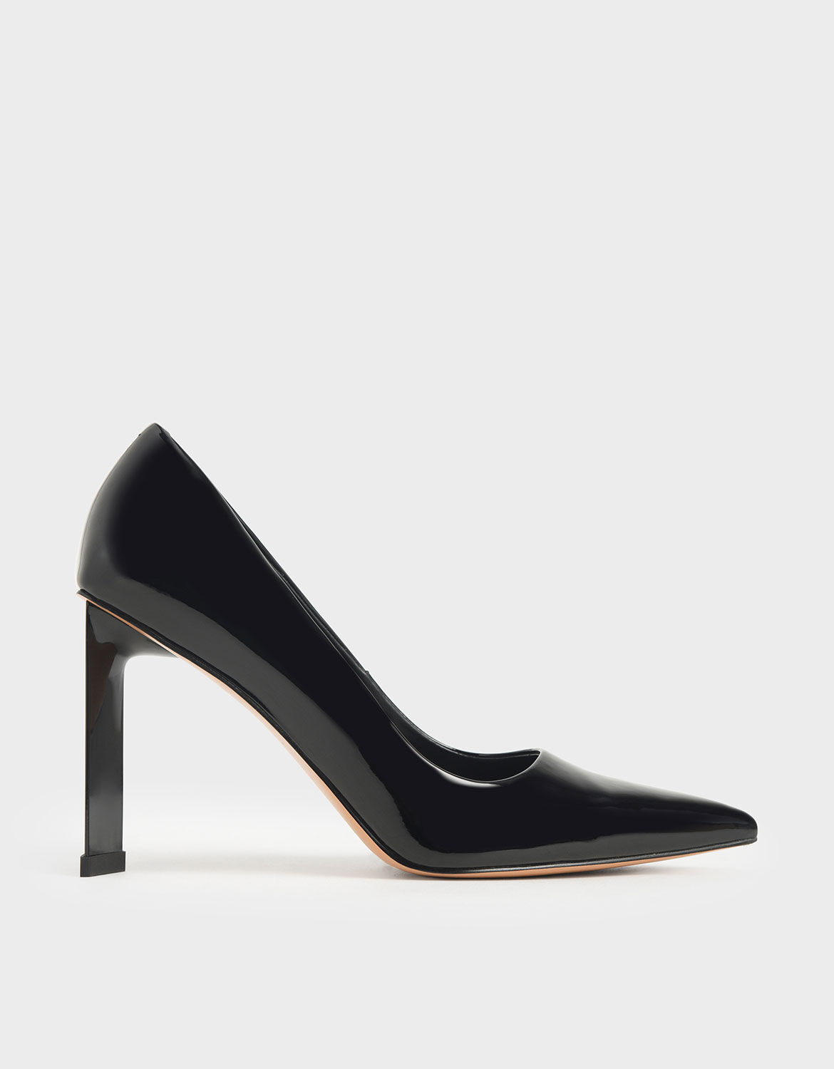 black patent heel shoes