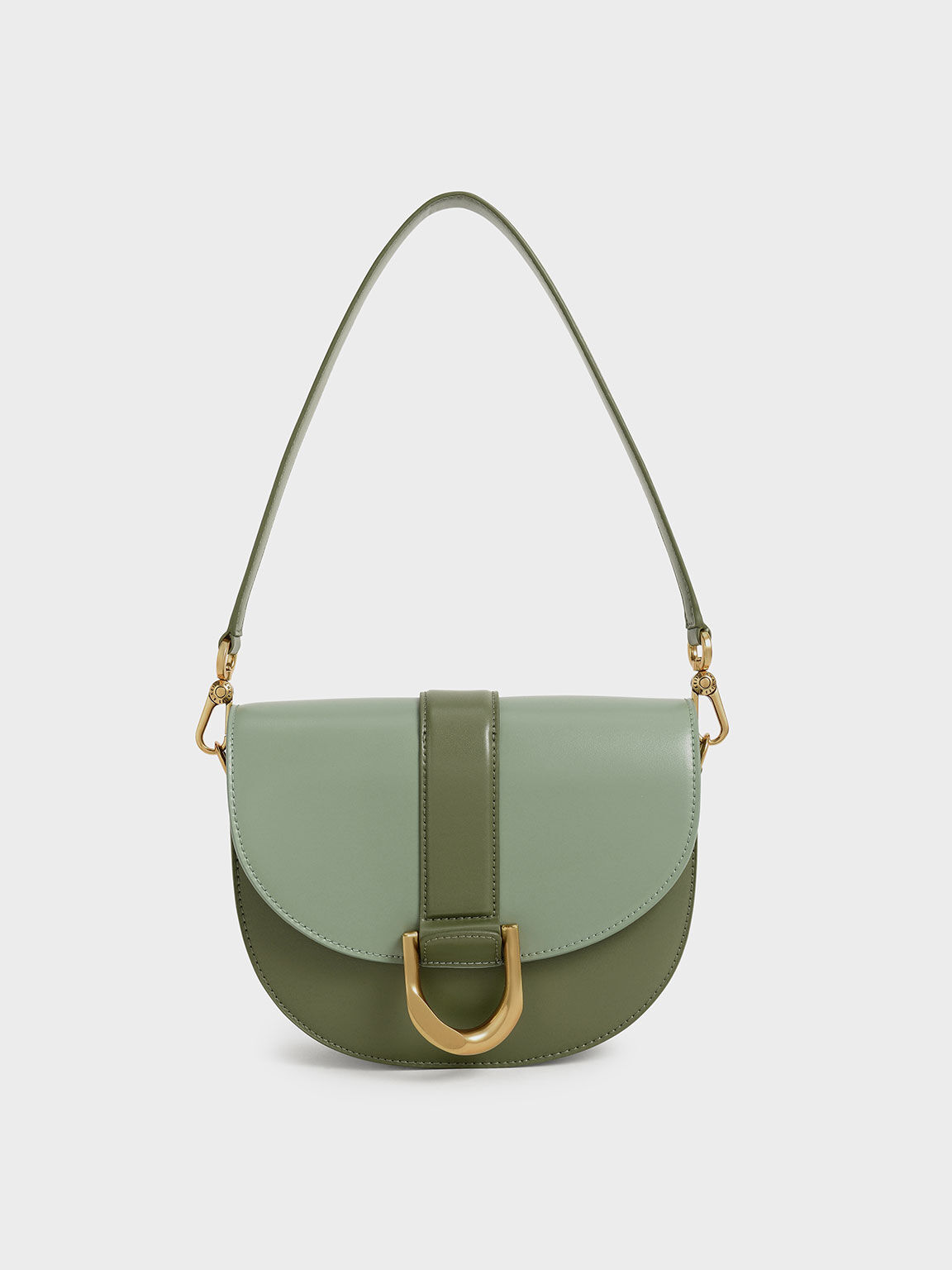 Charles & Keith crossbody bag with chain strap in olive