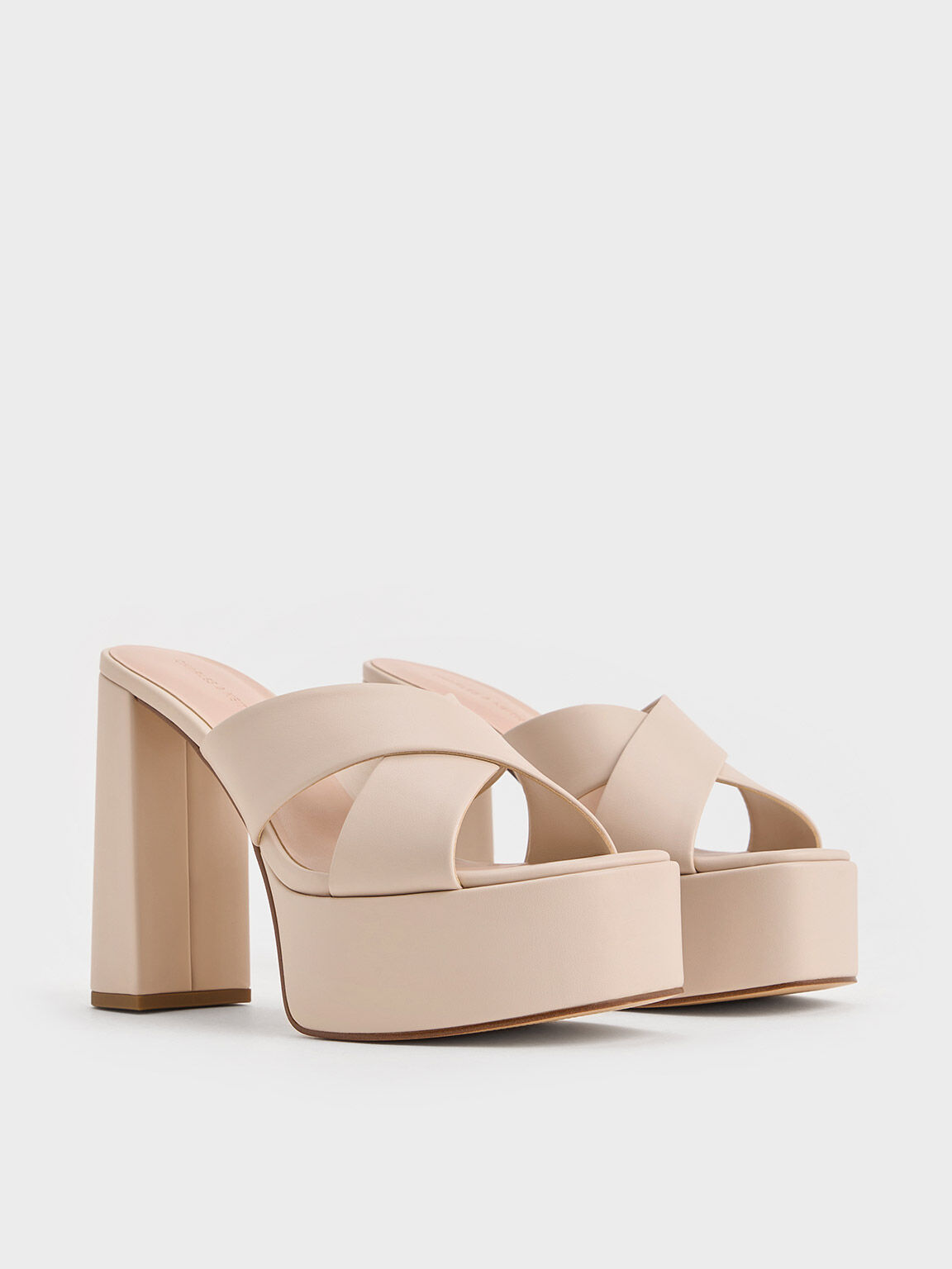 Beige Kitten Heel Sandals