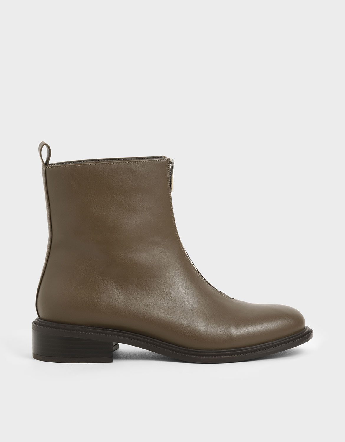 ankle boots with front zip