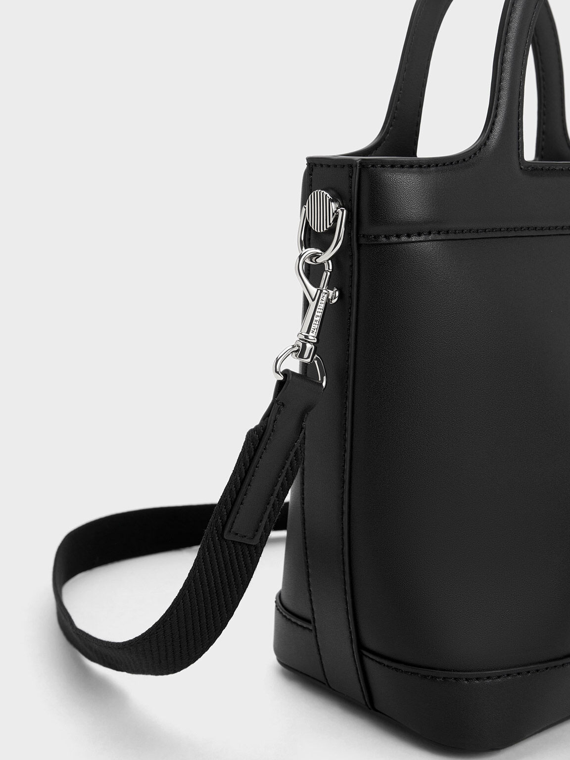 Bronte Top Handle Bucket Bag, Black, hi-res