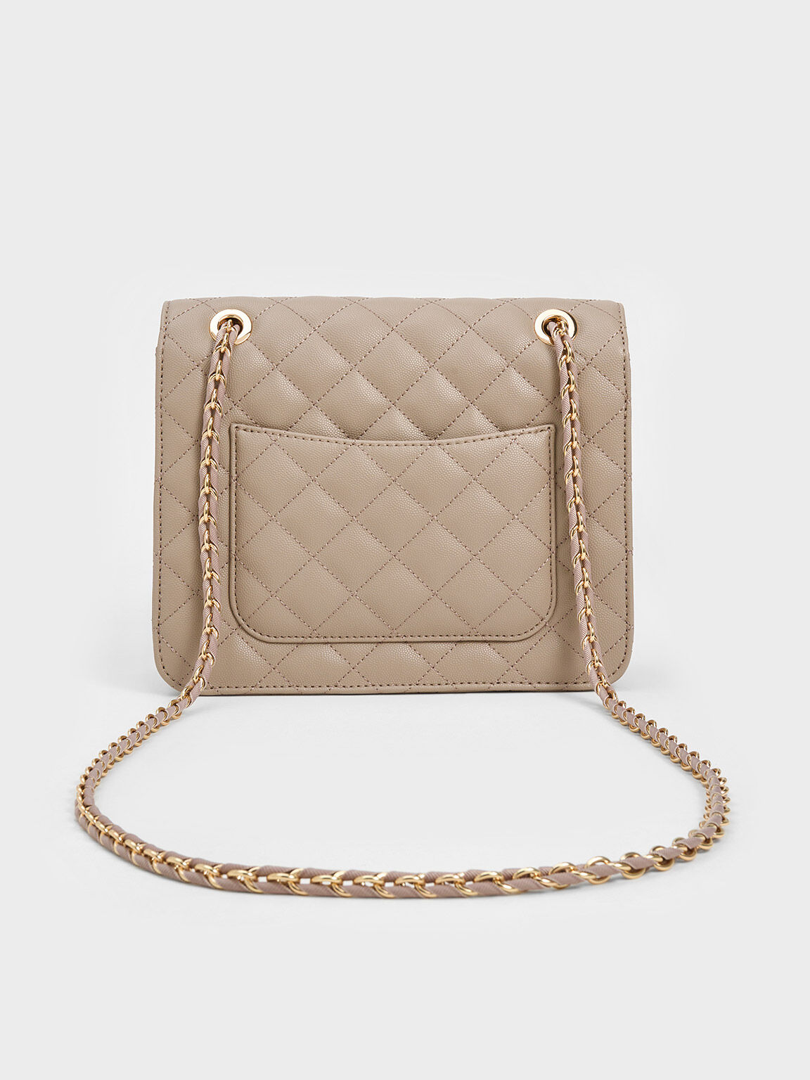 Taupe Cressida Quilted Chain Strap Bag - CHARLES & KEITH PH