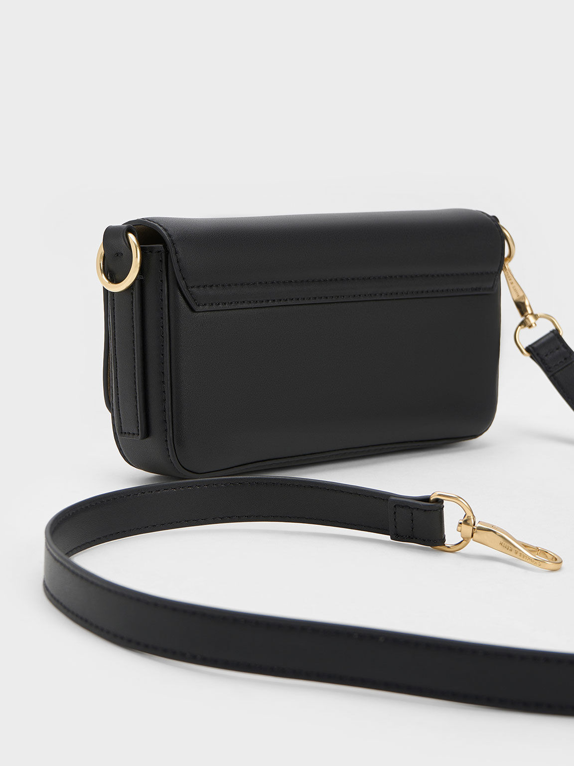 Black Catena Front Flap Bag - CHARLES & KEITH US