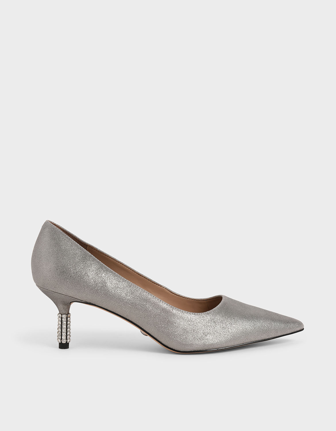 charles and keith silver shoes