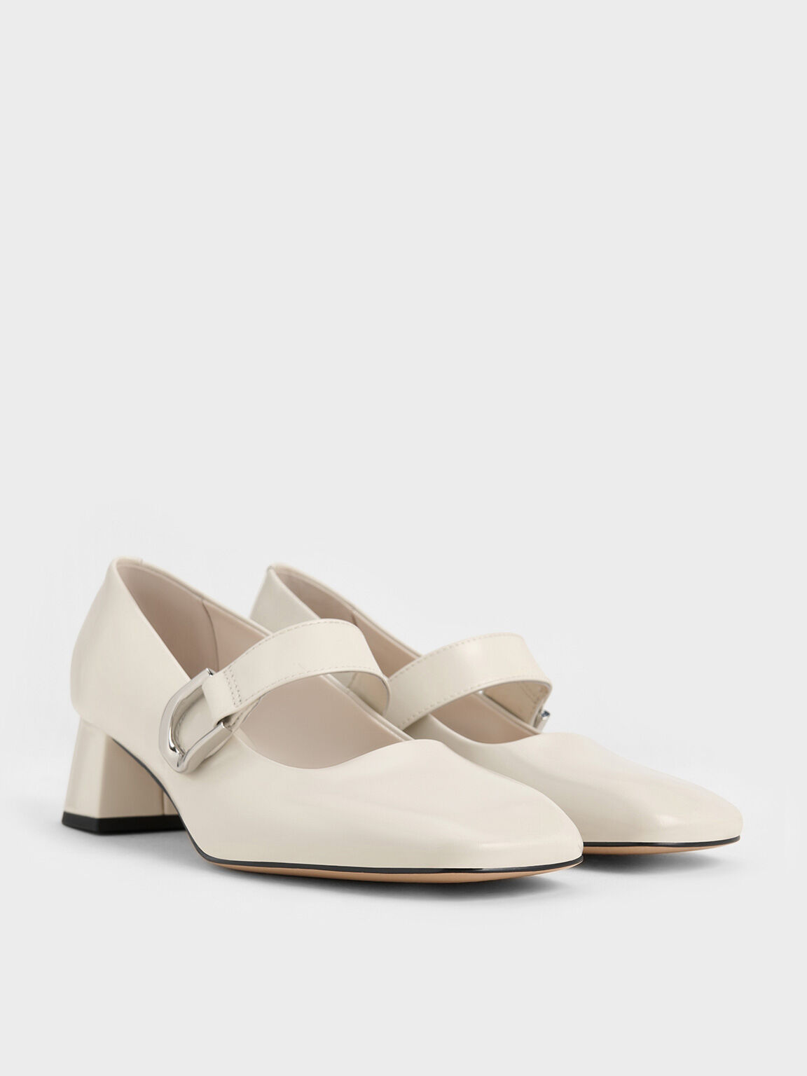 Gabine Leather Mary Jane Pumps, White, hi-res