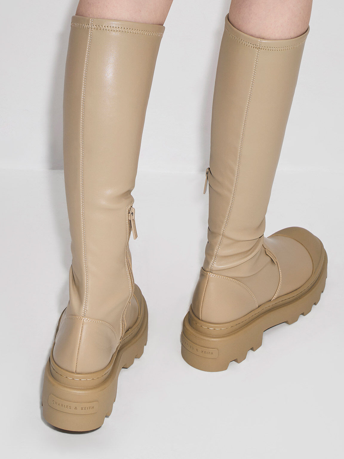 Indra Knee-High Boots, Taupe, hi-res