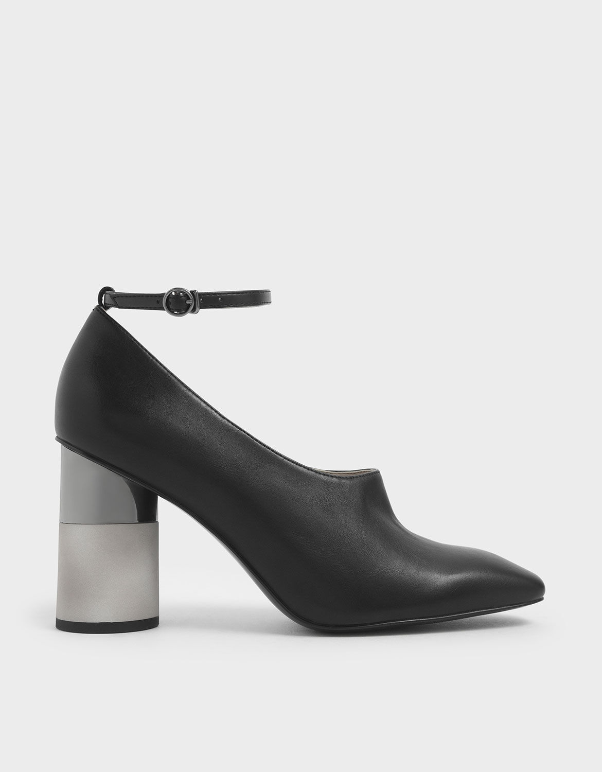 black pump heels with strap