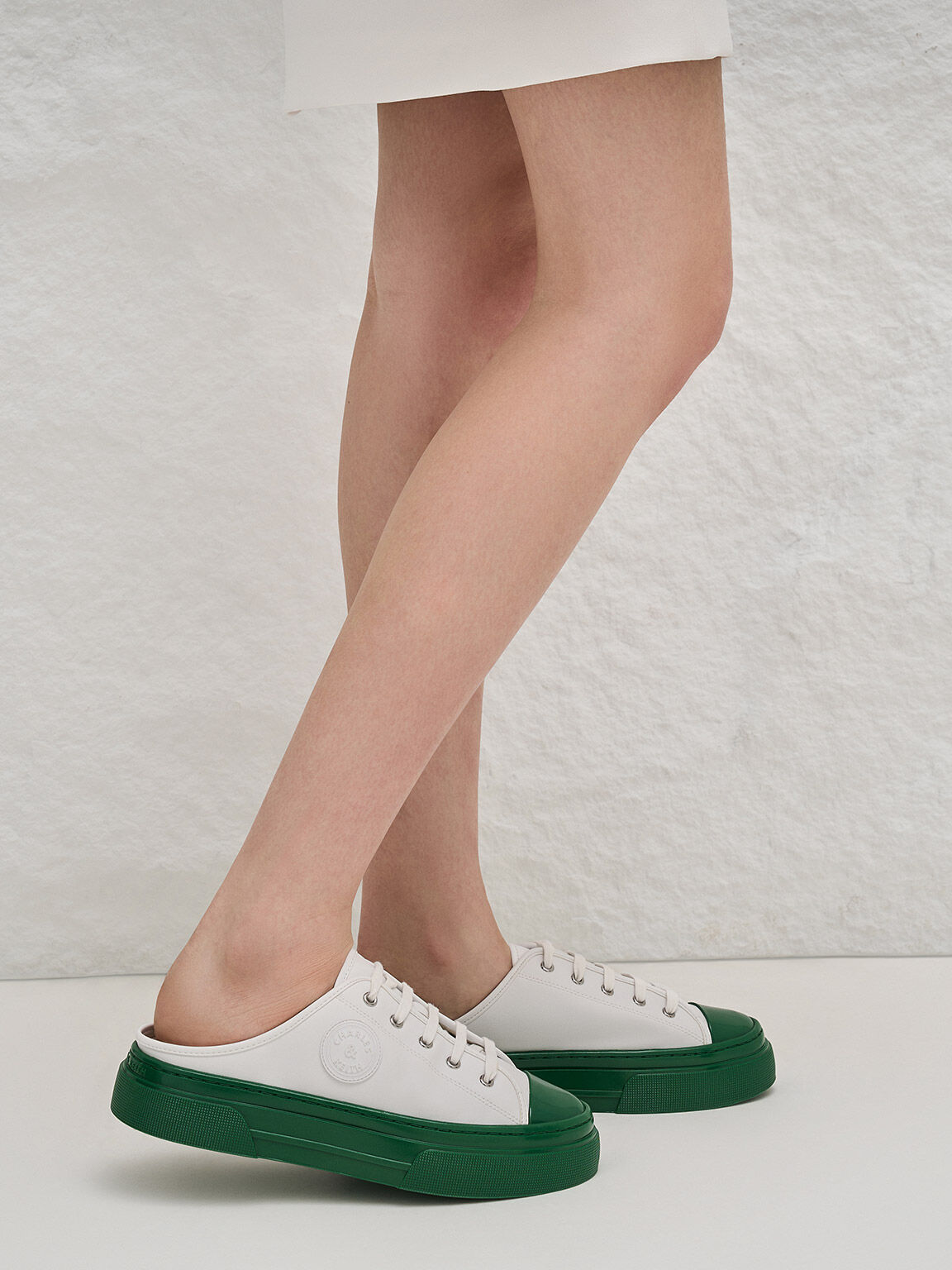 Kay Two-Tone Slip-On Sneakers, Green, hi-res