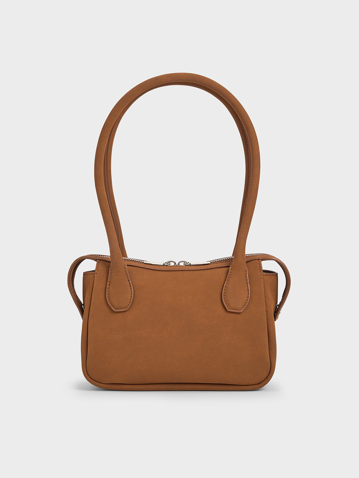 Bosie Textured Elongated Top Handle Bag, Brown, hi-res