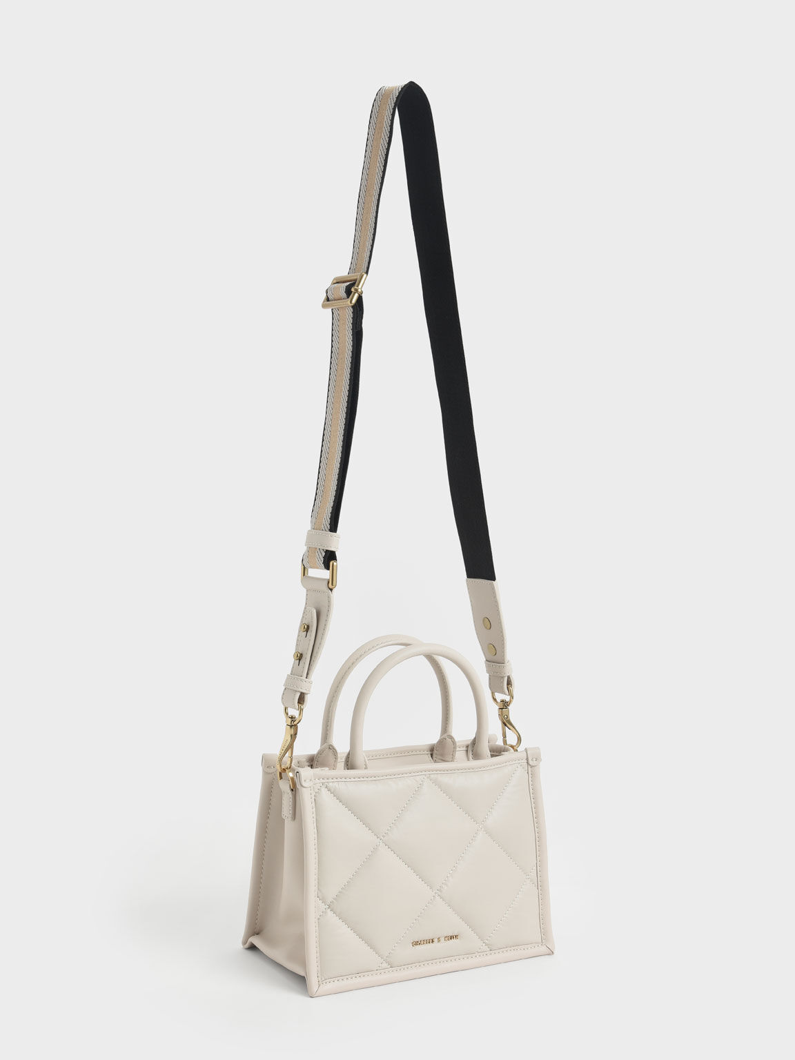 Ivory Celia Quilted Tote Bag - CHARLES & KEITH International