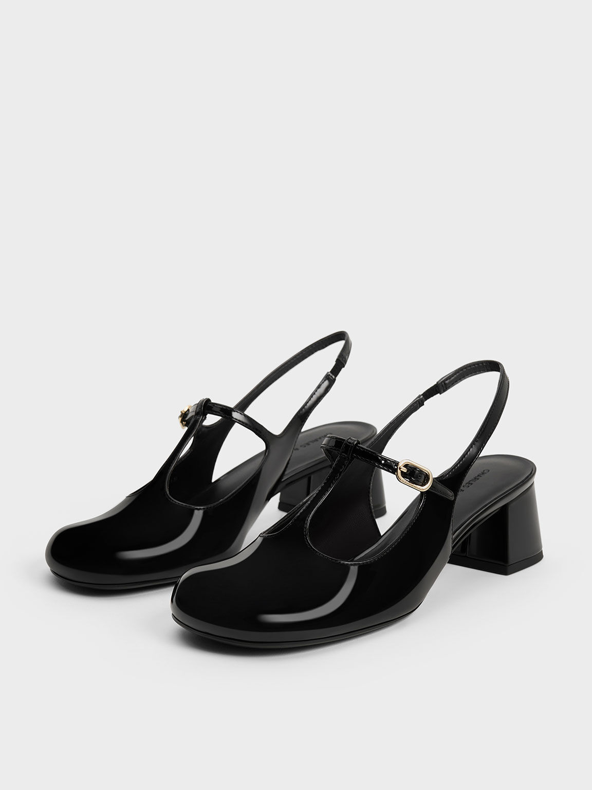 T-Bar Slingback Mary Jane Pumps, Black Box, hi-res