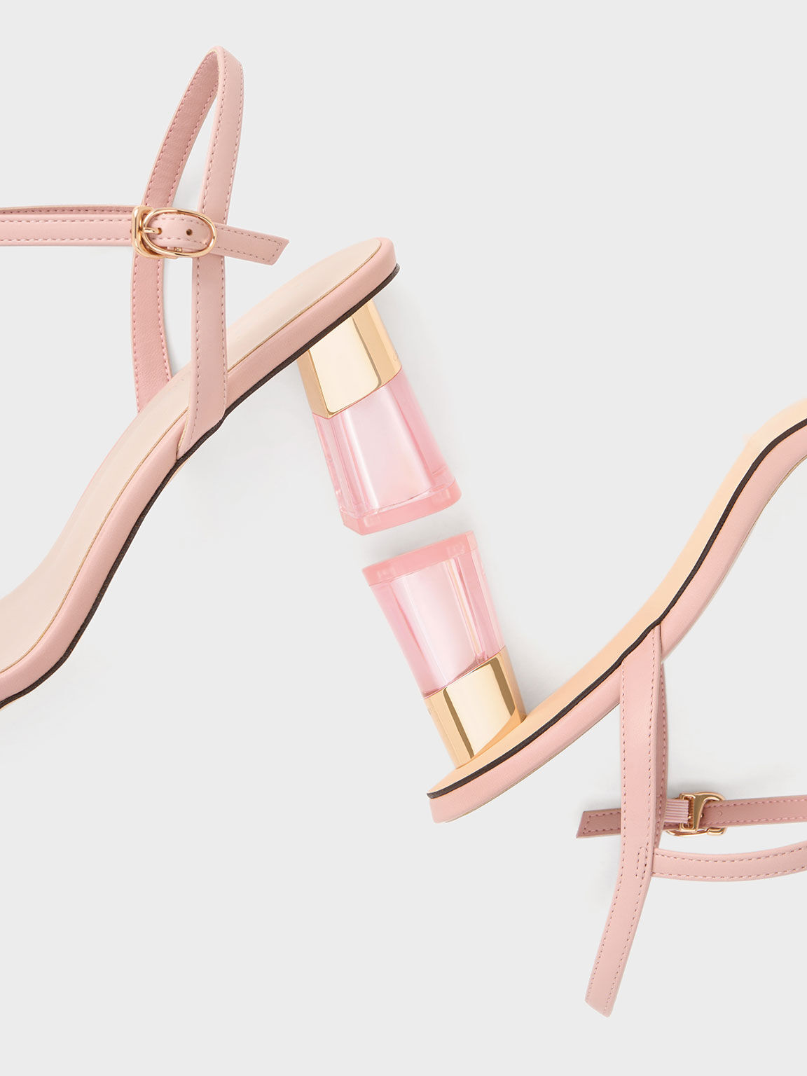 Public desire trance sale blush clear detail sandals